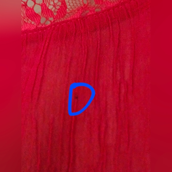 Lace Red Sheer Boxy Shaped Long Sleeved Floral Dress - Romantic Elegance - Picture 9 of 12